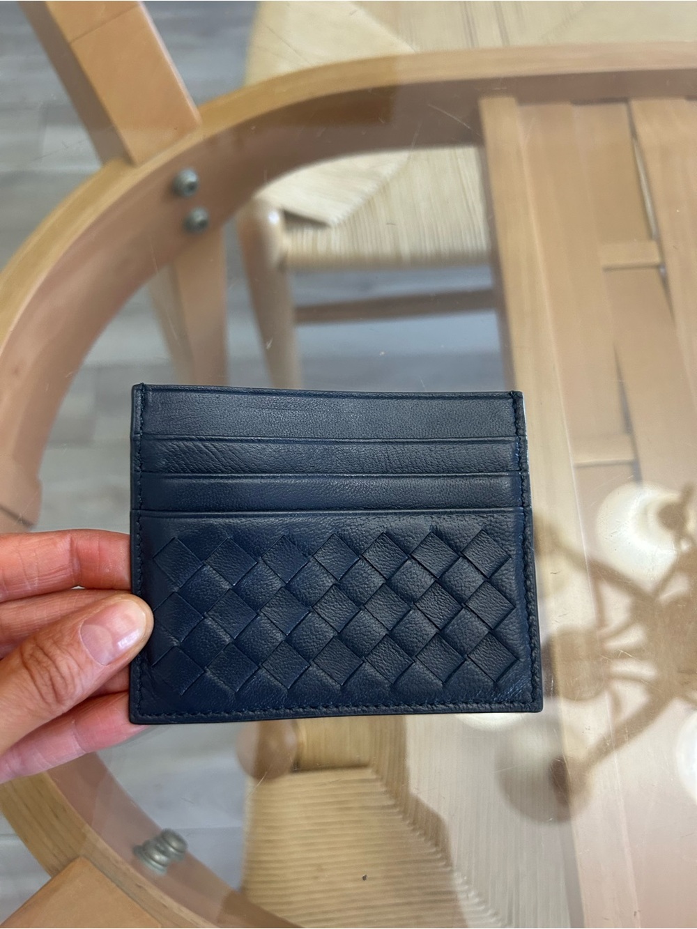 Woven Genuine Leather Card Holder